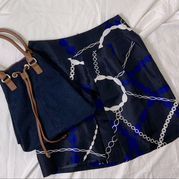 Talbots Navy Blue Silk A-Line Skirt NWOT - Picture 3 of 9